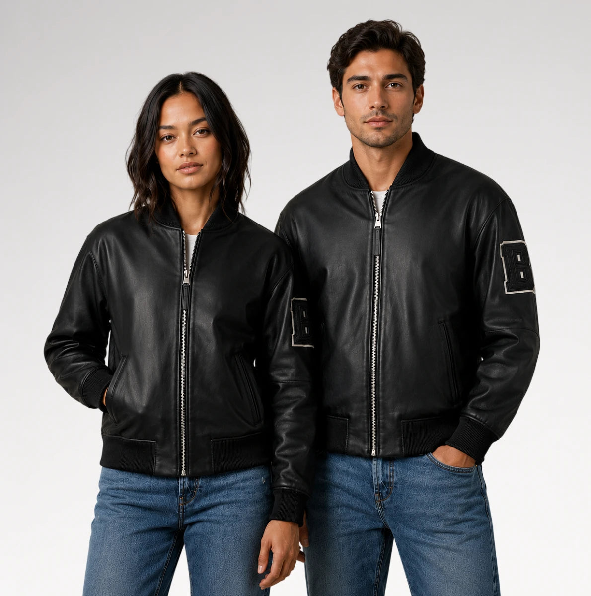 Rivale Black Varsity Real Leather Jacket