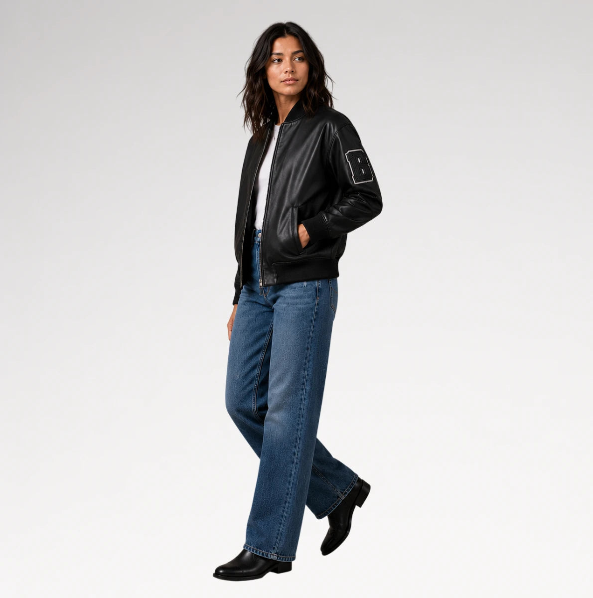 Rivale Black Varsity Real Leather Jacket