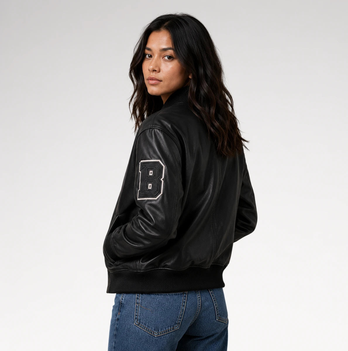 Rivale Black Varsity Real Leather Jacket