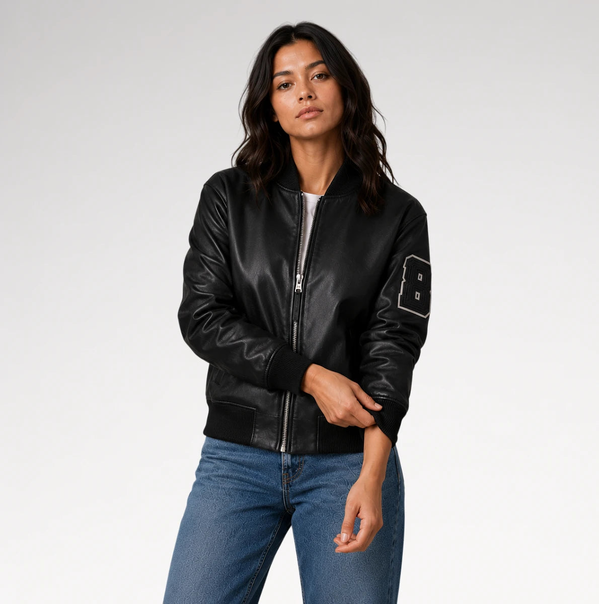 Rivale Black Varsity Real Leather Jacket