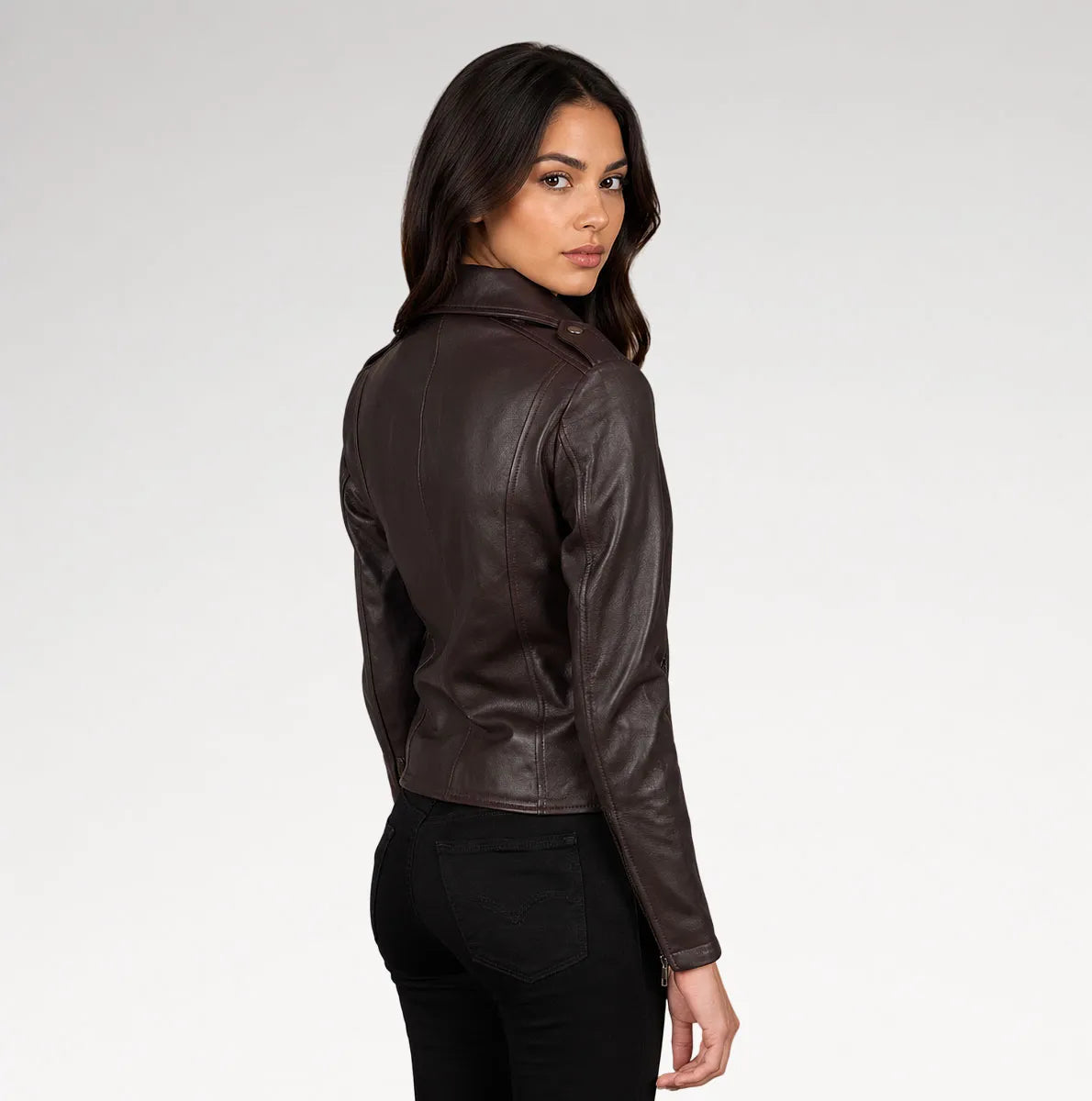 Roxy Motorcycle Maroon Leather Jacket Secondary image