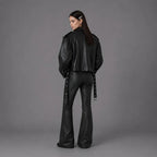 Unisex Black Oversized Biker Leather Jacket