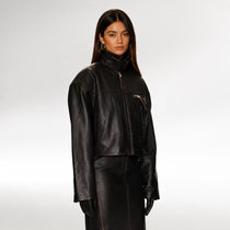 Ribelle Dark Brown Oversized Biker Leather Jacket