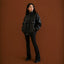 Women Black Oversized Leather Jacket