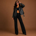 Women Motorcycle Leather Jacket