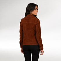 Moda Brown Suede Trucker Jacket