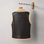 Women Biker Shearling Leather Vest