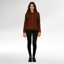 Moda Brown Suede Trucker Jacket