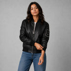 Unisex Black Varsity Real Leather Jacket
