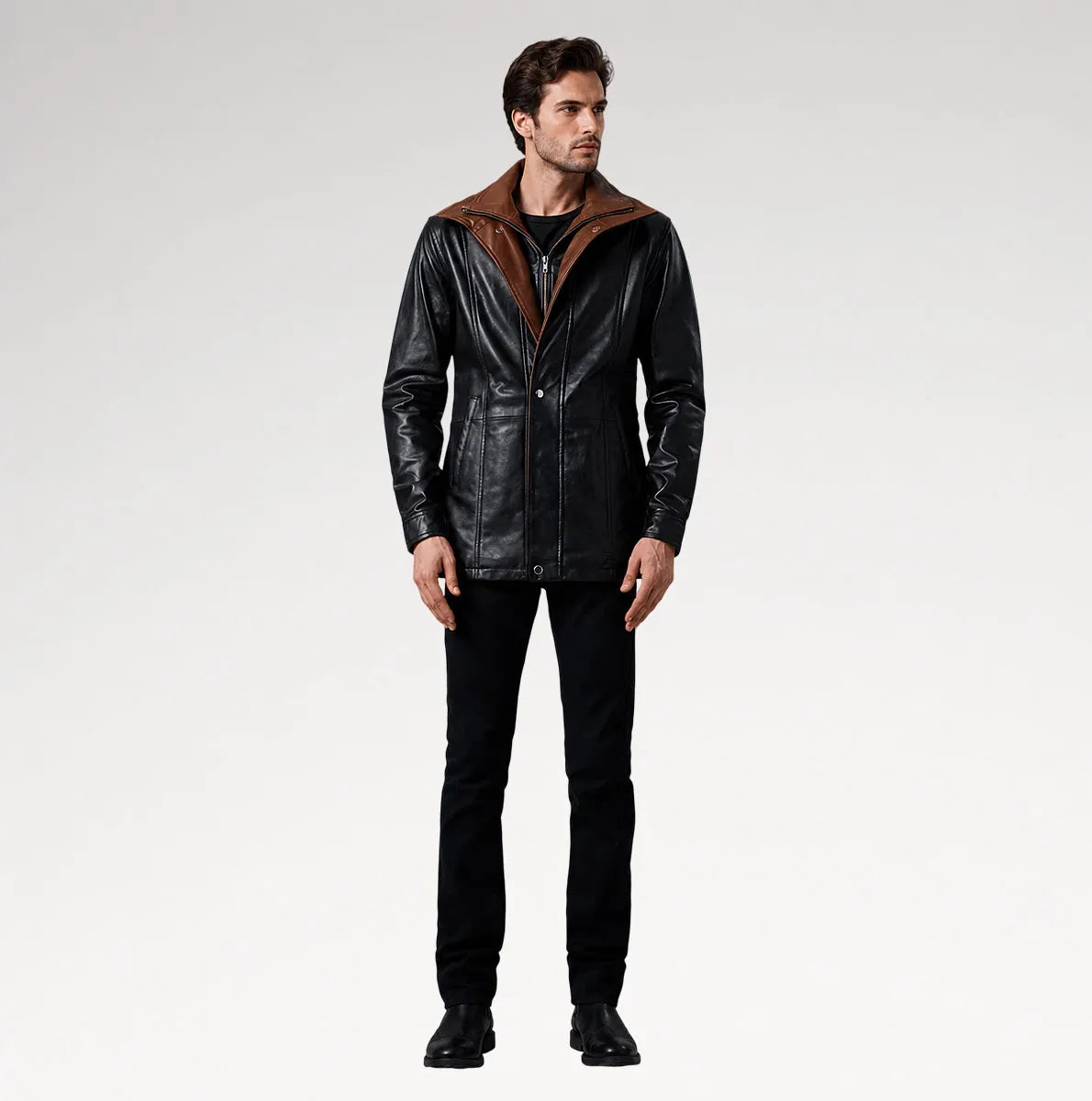 Wyatt Black Sheepskin Leather Coat Secondary image
