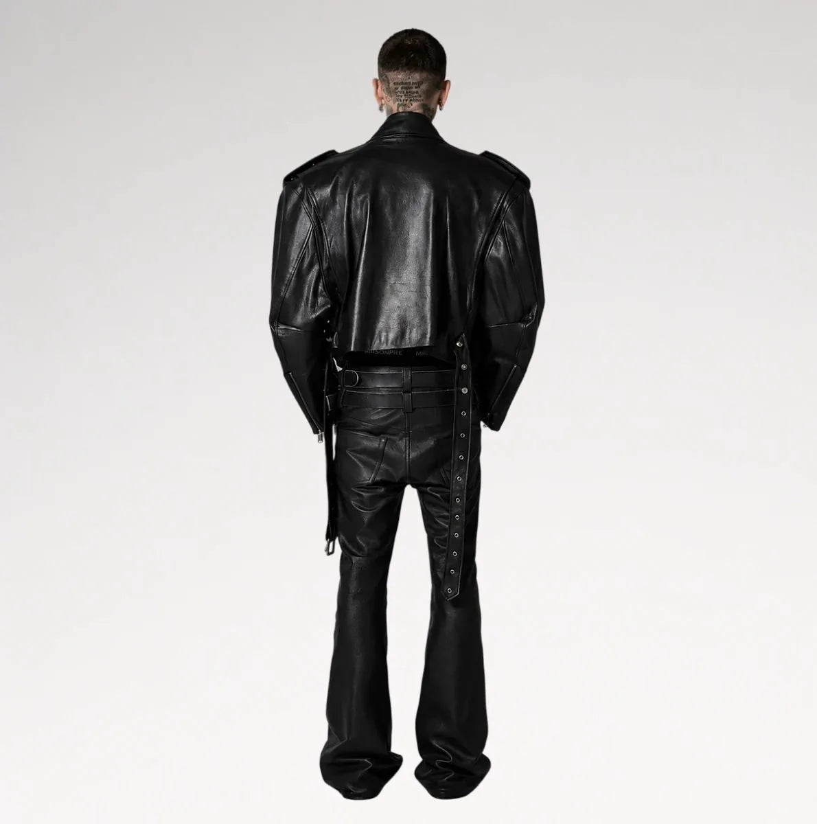 Neroceano Black Vintage Oversized Motorcycle Leather Jacket