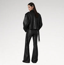 Neroceano Black Vintage Oversized Motorcycle Leather Jacket